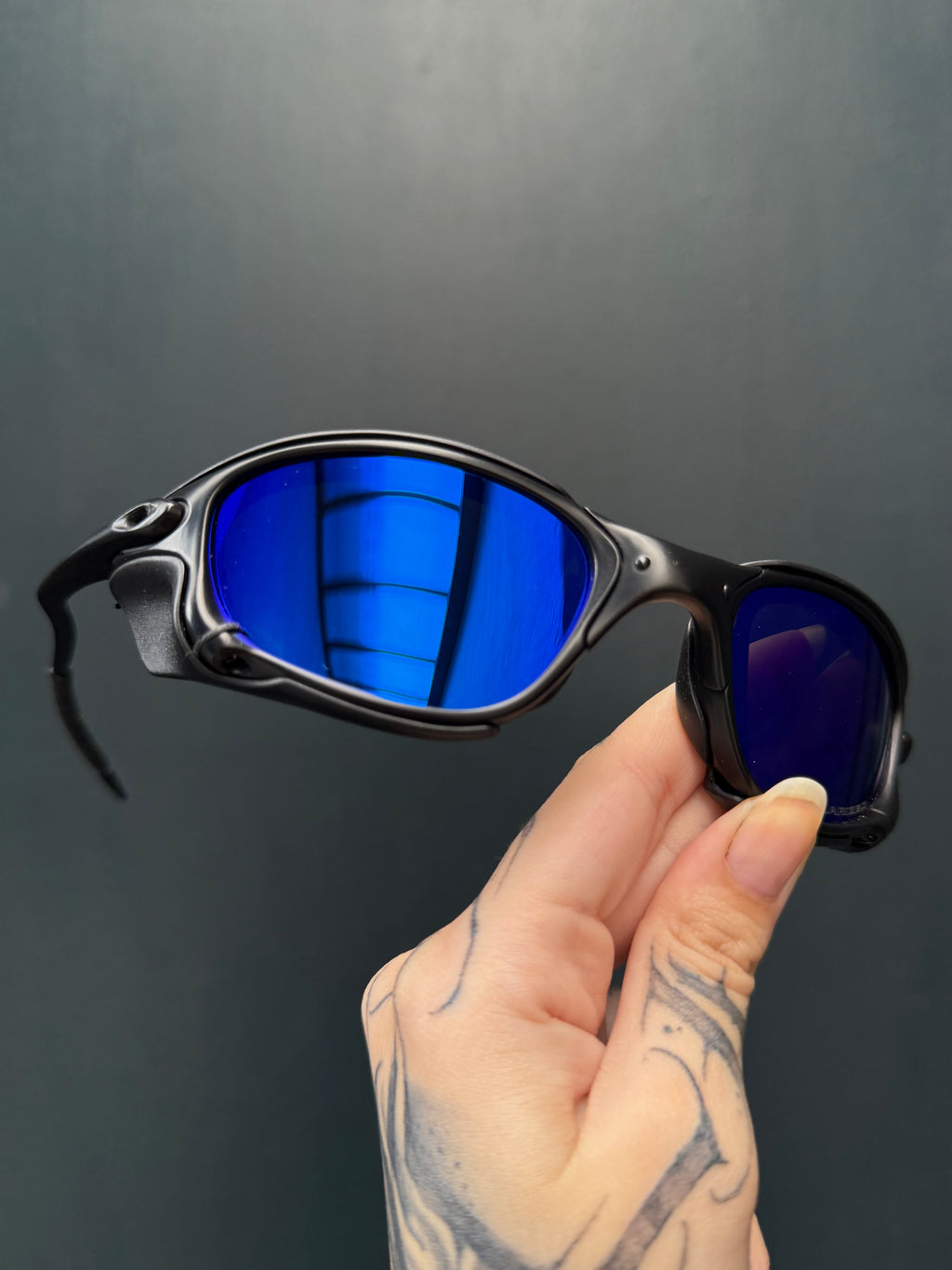 Double X Carbon Neon Blue + Sideblinder Preto